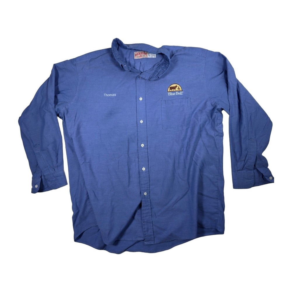 Red Kap Blue Bell Work Shirt Mens 18-35 Thomas Uniform Long Sleeve Size XL